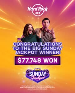 Photo of the Big Sunday Jackpot total that was paid out to a New Jersey player on Sunday, May 4th.